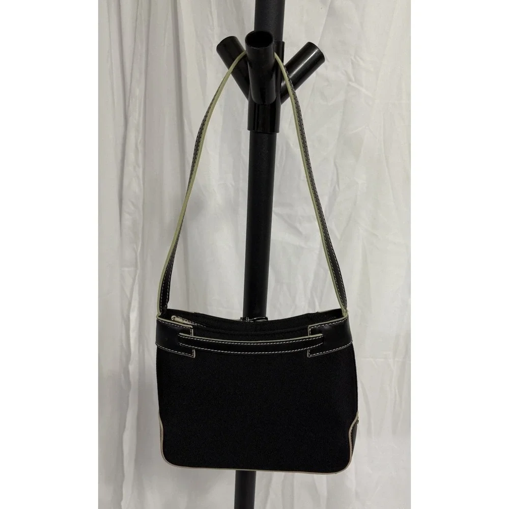 Etienne Aigner‎ Black Nylon Canvas & Leather Handbag/Purse